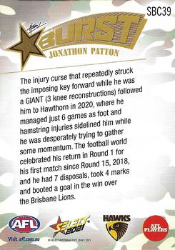 2021 Select AFL Footy Stars - Starburst Caricatures Camo #SBC39 Jonathon Patton Back